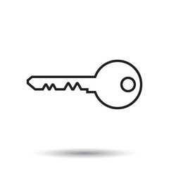 Key Icon vector illustration in flat style isolated on white background. Unlock line symbol for web site design, logo, app, ui.