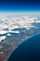 UK south cost cliffs view from top on Eastbourne, Brighton, English border