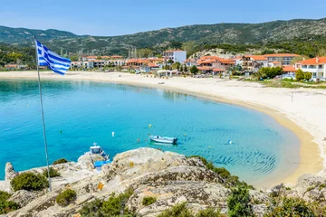 The southernmost part of the Peninsula of Sithonia boasts finest sand beaches in Greece, clear waters and breathtaking landscapes. Photo from Kalamitsi, Sitonia, Halkidiki, Greece. © bobiphil