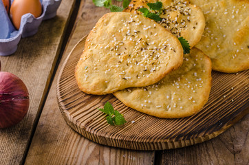 Homemade crackers, baked in oven