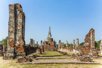 famous temple area Wat Phra Si Sanphet in the Royal Palace in Ajutthaya