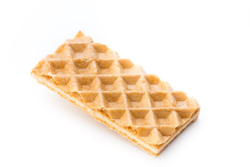 Waffle with crem isolated on white background.