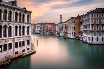 View of Grand Canal and Santi Apostoli Church from Rialto Bridge, Venice, Italy