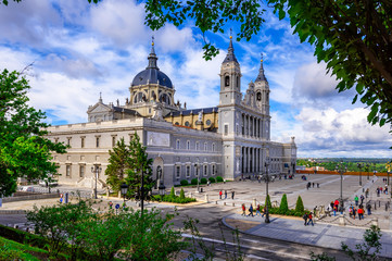 Naklejka premium Madrid Cathedral Santa Maria la Real de La Almudena in Madrid, Spain