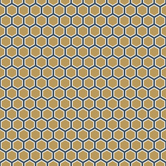 Seamless abstract vintage hexagonal honeycomb pattern texture background. 