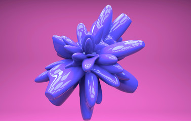 Computer generated geometric illustration. 3D rendering . Colored 3d abstraction.