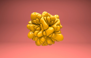 Computer generated geometric illustration. 3D rendering . Colored 3d abstraction.
