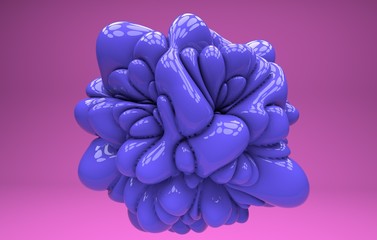 Computer generated geometric illustration. 3D rendering . Colored 3d abstraction.