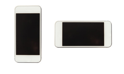 White and black smart phone isolated