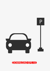 Parking icon, Vector