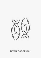 Pisces icon, Vector