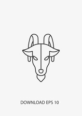 Capricorn icon, Vector