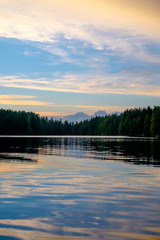 Finnland Lake Sunset in the evening