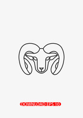 Aries zodiac icon, Vector