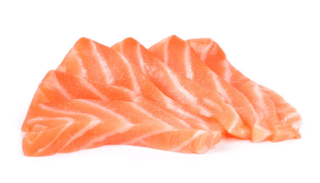 Slice Salmon Isolated On The White Background