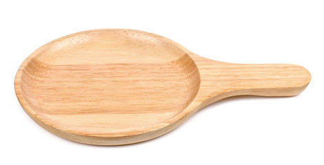 Wood plate isolated on the white background