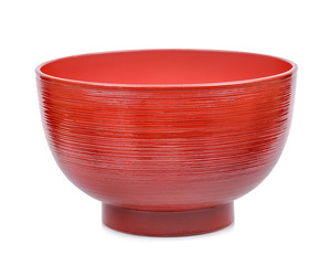 Red bowl isolated on the white background