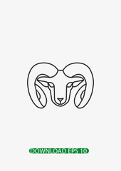 Aries zodiac icon, Vector