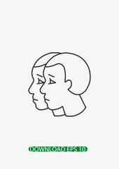 Gemini zodiac icon, Vector