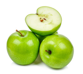 Green apple isolated on the white background