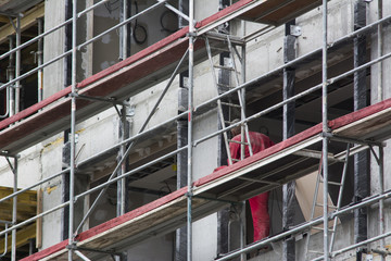 Workers at the construction site 