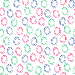 Abstract seamless pattern with outlines eggs. Vector illustration.