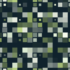 Colorful square pixel mosaic seamless pattern. Vector illustration.
