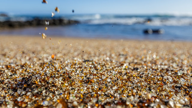 Glass Beach, south coast of Kauai, Hawaii.