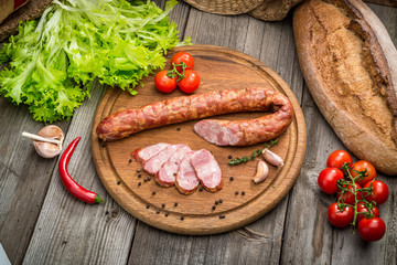 Selection of different types of salami