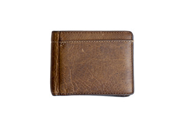 Brown wallet isolated on white background