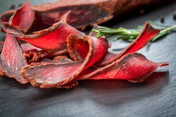 Armenian basturma. Beef cured and spice