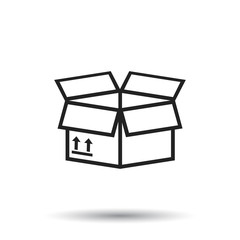 Open box icon. Shipping pack flat vector illustration on white background.