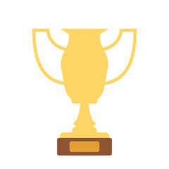 Winner Concept. Golden Cup and Medal. Vector illustration