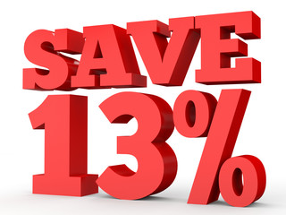 Thirteen percent off. Discount 13 %.