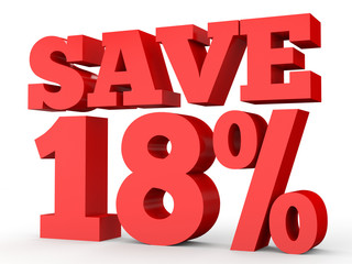 Eighteen percent off. Discount 18 %.