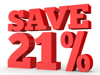 Twenty one percent off. Discount 21 %.