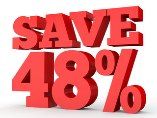 Forty eight percent off. Discount 48 %.