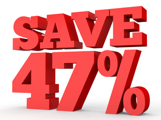 Forty seven percent off. Discount 47 %.