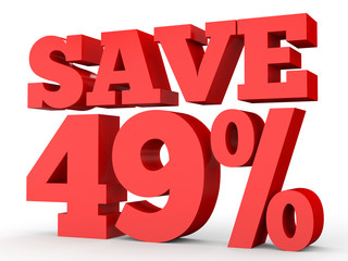 Forty nine percent off. Discount 49 %.