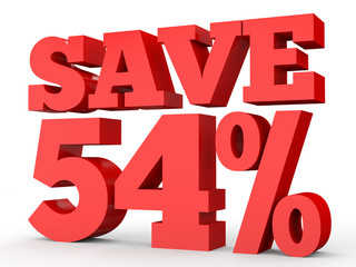 Fifty four percent off. Discount 54 %.