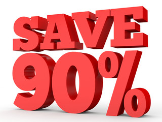 Ninety percent off. Discount 90 %.