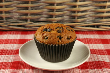 Chocolate muffin closeup