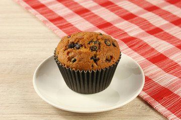 Chocolate muffin closeup
