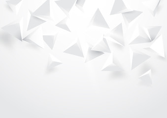 Abstract white triangles 3d polygonal background
