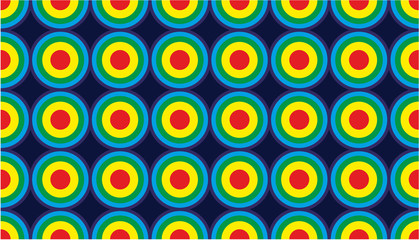 Fototapeta premium Thermal Camera Colors Circle Retro Seamless Vector Pattern or Seamless Vector Background