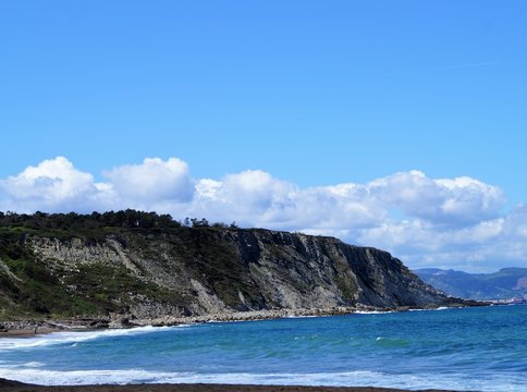 Azkorri beach, in Gecho, a sunny day 