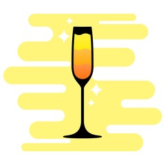 Alchogol drink logo on colored background. Champagne vector icon