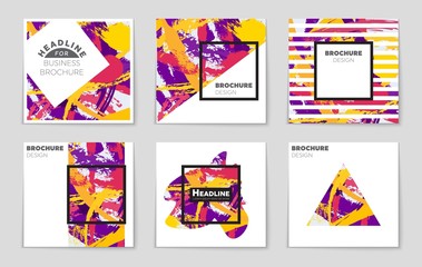 Fototapeta premium Abstract vector layout background set. For art template design, list, front page, mockup brochure theme style, banner, idea, cover, booklet, print, flyer, book, blank, card, ad, sign, sheet,, a4.