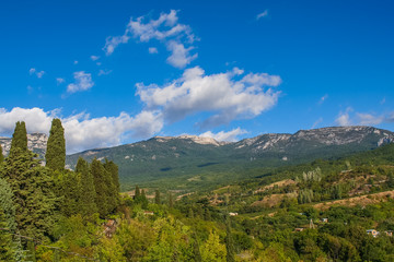 The slopes of the Crimean mountains