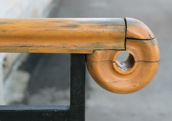 Part of the wooden railing in the old style